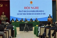 Hội nghị tổng kết năm 2024 và triển khai phương hướng nhiệm vụ, giải pháp trọng tâm năm 2025 của ngành xây dựng. (Ảnh: Thu Hằng/TTXVN)