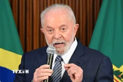 Tổng thống Brazil Lula da Silva phát biểu tại một cuộc họp ở Brasilia. (Ảnh: AFP/TTXVN)