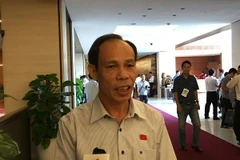 Đại biểu Trương Văn Vở trả lời báo chí bên lề Quốc hội. (Ảnh: PV/Vietnam+)
