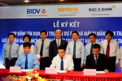 Lãnh đạo các bên tham gia ký kết. (Nguồn: BIDV)