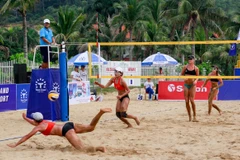 Các vận động viên tham gia tranh tài tại giải. (Ảnh: Trung Nguyên/TTXVN)