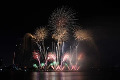 Màn trình diễn pháo hoa của đội Nhật Bản. (Ảnh: Trần Lê Lâm/TTXVN)