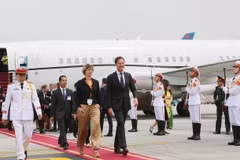 Thủ tướng Vương quốc Hà Lan Mark Rutte đến Sân bay quốc tế Nội Bài (Hà Nội). (Ảnh: Dương Giang/TTXVN)