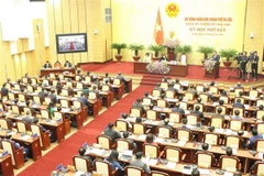 Kỳ họp thứ 7 Hội đồng Nhân dân Thành phố Hà Nội khóa XV. (Ảnh: Nguyễn Thắng/TTXVN)