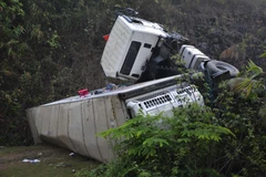 Hiện trường xảy ra tai nạn. (Ảnh: Văn Dũng/TTXVN)