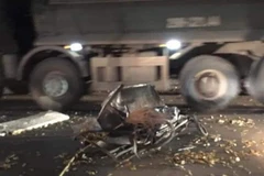 Hiện trường vụ tai nạn. (Ảnh: TTXVN phát)