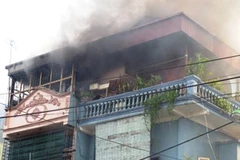 Hiện trường vụ cháy sáng 26/8 (Ảnh: Sơn Bách/Vietnam+)