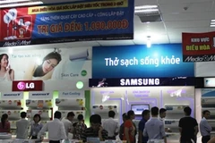 Nhiều sản phẩm khuyến mãi lớn thu hút khách mua. (Ảnh: Thanh Tâm/Vietnam+)
