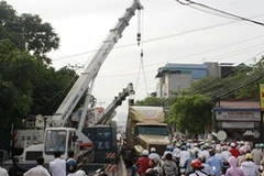 Hiện trường vụ tai nạn (Ảnh: Sơn Bách/Vietnam+)