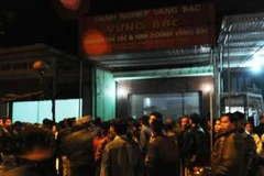 Hiện trường vụ cướp tiệm vàng tại Thường Tín (Ảnh: Sơn Bách/Vietnam+)