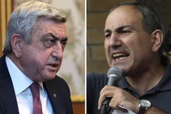 Tân Thủ tướng Armenia Serzh Sarkisian (ảnh, trái) đề xuất tiến hành "đối thoại chính trị" với thủ lĩnh phe đối lập Nikol Pashinyan. (Nguồn: AFP/TTXVN)