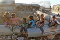 Trẻ em Syria tại trại tị nạn Ash'ari , khu vực Đông Ghouta. (Nguồn: AFP/TTXVN)