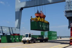 Cảng quốc tế Cái Mép đón siêu tàu container. (Ảnh: Đoàn Mạnh Dương/TTXVN)