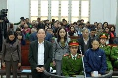 Các bị cáo trong phiên xử ngày 6/12/2017. (Ảnh: Nguyễn Cúc/TTXVN)