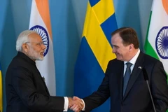Thủ tướng Thụy Điển Stefan Lofven (phải), Thủ tướng Ấn Độ Narendra Modi. (Nguồn: AFP/TTXVN)