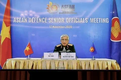 Thượng tướng Nguyễn Chí Vịnh, Thứ trưởng Bộ Quốc phòng, Trưởng ADSOM Việt Nam chủ trì hội nghị. (Ảnh: Dương Giang/TTXVN)