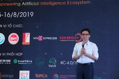 Phó Thủ tướng Vũ Đức Đam tại Ngày hội Trí tuệ nhân tạo Việt Nam 2019. (Ảnh: Minh Sơn/Vietnam+)