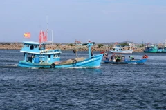 Tàu cá ở cửa sông Dương Đông, thành phố Phú Quốc (Kiên Giang). (Ảnh: Lê Huy Hải/TTXVN)