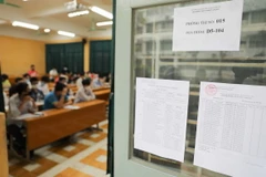 Thí sinh dự thi tại điểm thi Đại học Bách khoa Hà Nội. (Ảnh: Thanh Tùng/TTXVN)