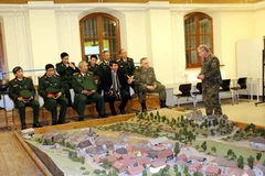 Giới thiệu trên sơ đồ về nơi huấn luyện. (Ảnh: Văn Long/Vietnam+)