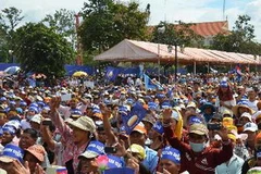 Quang cảnh cuộc biểu tình. (Ảnh: Xuân Khu/TTXVN)