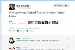 Tài khoản Twitter giả mạo tên của Tổng thống Hamid Karzai. (Nguồn: asianage.com)