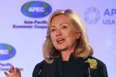 Ngoại trưởng Mỹ Hillary Clinton phát biểu tại Hội nghị. (Ảnh: AFP/TTXVN)