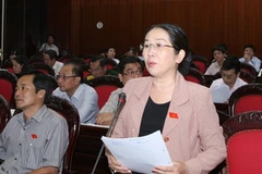 Đại biểu Quốc hội Thành phố Hồ Chí Minh Võ Thị Dung phát biểu ý kiến. (Ảnh: Phương Hoa/TTXVN)