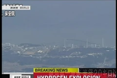 Toàn cảnh nhà máy điện hạt nhân Fukushima Số 1 sau khi xảy ra vụ nổ ngày 14/3 vừa qua. (Ảnh: THX/TTXVN)