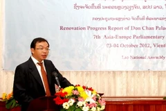 Ban tổ chức báo cáo về cơ sở hạ tầng. (Ảnh: Hoàng Chương/Vietnam+)