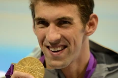 Huy chương vàng thứ ba của Michael Phelps tại Olympic London 2012. (Ảnh: THX/TTXVN)
