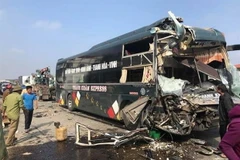 Hiện trường vụ tai nạn. (Ảnh: TTXVN phát)