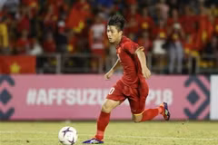 Phan Văn Đức đánh đầu nâng tỷ số cho Đội tuyển Việt Nam lên 2-1 vào đầu hiệp 2. (Ảnh: Hoàng Linh/TTXVN)