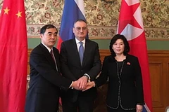 Thứ trưởng Ngoại giao ba nước Nga, Trung Quốc và Triều Tiên. (Nguồn: scmp)