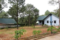 Các căn nhà thuộc diện sai phạm tại xã Minh Phú, huyện Sóc Sơn vẫn chưa được tháo dỡ. (Ảnh: Thành Đạt/TTXVN)