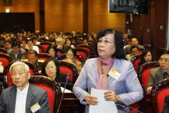 Bộ trưởng Bộ Lao động-Thương binh và Xã hội Phạm Thị Hải Chuyền trả lời các câu hỏi của đại biểu Quốc hội. (Ảnh: Lâm Khánh/TTXVN)