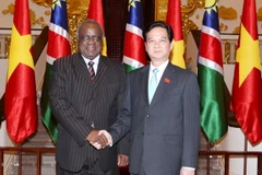 Thủ tướng Nguyễn Tấn Dũng hội kiến với Tổng thống Cộng hòa Namibia, Ngài Hifikepunye Pohamba thăm cấp Nhà nước Việt Nam. (Ảnh: Đức Tám/TTXVN)