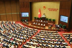 Chủ tịch Quốc hội Vương Đình Huệ phát biểu khai mạc Kỳ họp thứ 6, Quốc hội khóa XV. (Ảnh: Phạm Kiên/TTXVN)