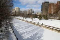 Sân băng Rideau Canal tại Ottawa, Canada. (Ảnh: AFP/TTXVN)