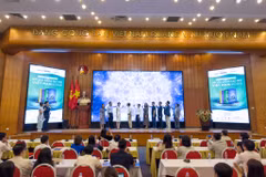 Lễ khởi động Dự án Báo cáo Hệ sinh thái Đổi mới sáng tạo mở Việt Nam 2023. (Ảnh: Minh Sơn/Vietnam+)