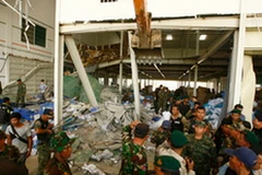 Hiện trường vụ tai nạn. (Ảnh: AP)