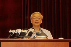 Tổng Bí thư Nguyễn Phú Trọng phát biểu tại Hội nghị. (Ảnh: Trí Dũng/TTXVN)