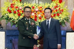 Chủ tịch nước Võ Văn Thưởng tiếp Đại tướng Tea Seiha, Phó Thủ tướng, Bộ trưởng Quốc phòng Campuchia. (Ảnh: Thống Nhất/TTXVN)