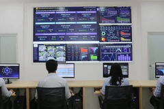 Trung tâm điều hành thông minh (IOC) tỉnh An Giang. (Ảnh: Công Mạo/TTXVN)