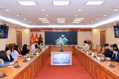 Quang cảnh Hội nghị tại điểm cầu Thông tấn xã Việt Nam. (Ảnh: Tuấn Anh/TTXVN)