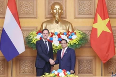 Thủ tướng Phạm Minh Chính và Thủ tướng Hà Lan Mark Rutte tại buổi hội đàm. (Ảnh: Dương Giang/TTXVN)