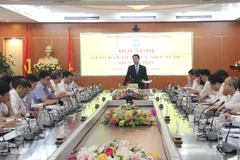 Bộ trưởng Nguyễn Mạnh Hùng phát biểu trong Hội nghị Giao ban quản lý Nhà nước Quý III năm 2019. (Ảnh: Bộ Thông tin và Truyền thông) 