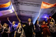 Tổng thống Cộng hòa Srpska Milorad Dodik ăn mừng kết quả trưng cầu dân ý vào hôm 25/9. (Nguồn: Anadolu)