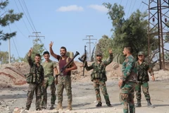 Binh sỹ Syria làm nhiệm vụ tại Aleppo, miền Bắc Syria. (Nguồn: EPA/TTXVN)