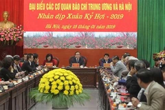 Quang cảnh buổi gặp mặt. (Ảnh: Nguyễn Thắng/TTXVN)